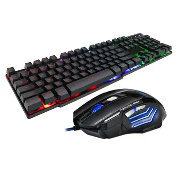 

USB Wired Gaming Keyboard and Mouse 104 Keys Backlight Silent Keyboard for PC