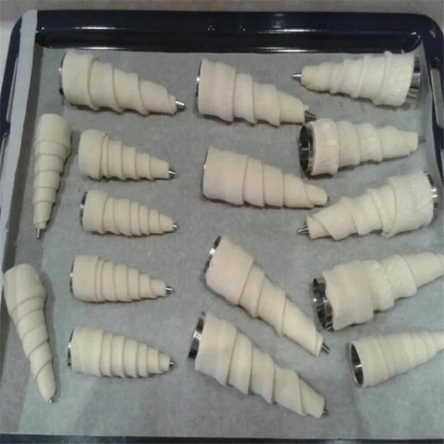 5Db/Set Konyha Rozsdamentes Acél Sütő Kúp Kúrt Tészta Tekercs Torta Penész Spirál Sült Croissants Csövek Süti Desszert Szerszám - Image 6