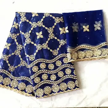 

India bazin riche fabric 2020 basin riche getzner jacquard brocade fabric with stones latest nigerian gele headtie 5+2yards/lot