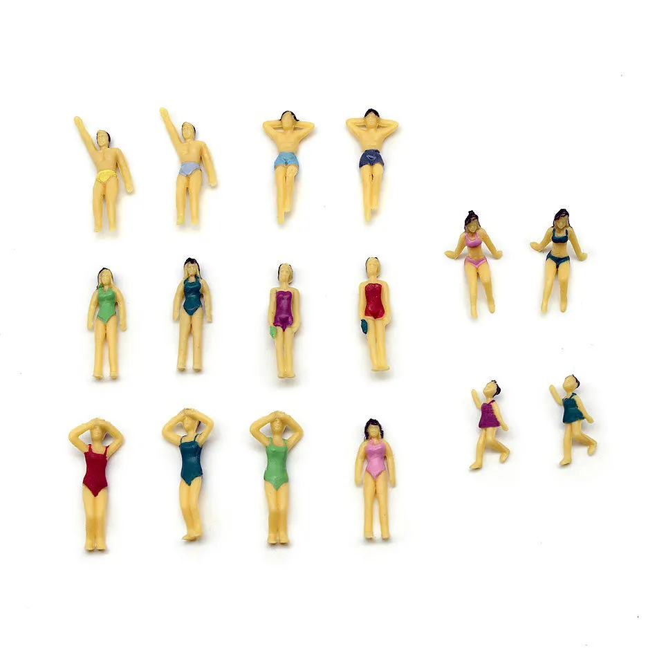 Teraysun 100 шт 1/50 песчаные пляжные Весы Модель плавательные фигурки мин пластиковая модель плавательные человеческие фигуры
