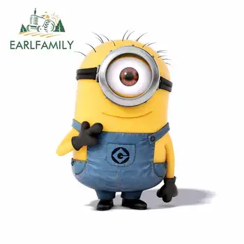 

EARLFAMILY 13cm x 9cm For Minions Motorcycle Car Stickers Sunscreen Decal Graffiti Decals Air Conditioner Repair Decoration