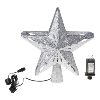 

US/EU/UK Plug Christmas Decoration Ornaments Xmas Tree Top LED Projection Lamp X6HC