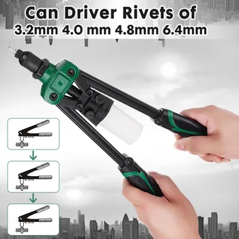 

13 Inch Hand Threaded Rivet Nuts Gun Hand Riveter Household Industrial Manual Rivet Tool for 2.4/3.2/4.0/4.8/6.4mm Riveter Head
