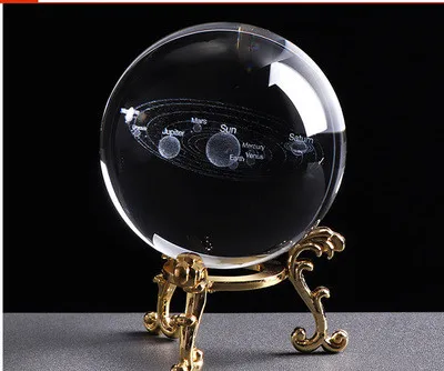 60/80/100 мм 3D лазерной гравировкой Galaxy хрустальный шар Миниатюрная модель с украшением в виде кристаллов ремесло Сфера орнамент мова Глобус Стекло Декор для дома подарок