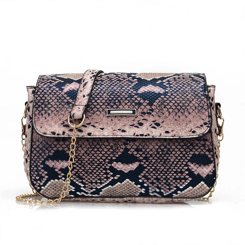 

2019 New Style Fashion Europe And America Pu Snakeskin Women's Casual Shoulder Bag Over-the-shoulder Bag Trend WOMEN'S Bag Whole