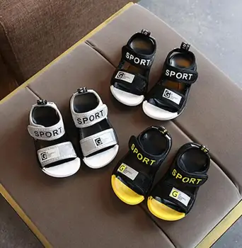 

Children's Summer Boys Girls Leather Sandals Baby Flat Children Beach Shoes Kids Sports Soft Non-slip Casual Toddler Sandals