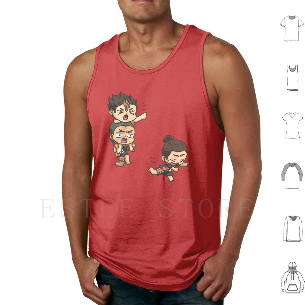 

Haikyuu!! Noya , Tanaka And Chibi Babies Tank Tops Vest Sleeveless Haikyuu Nishinoya Noya Tanaka Karasuno Captain Babies