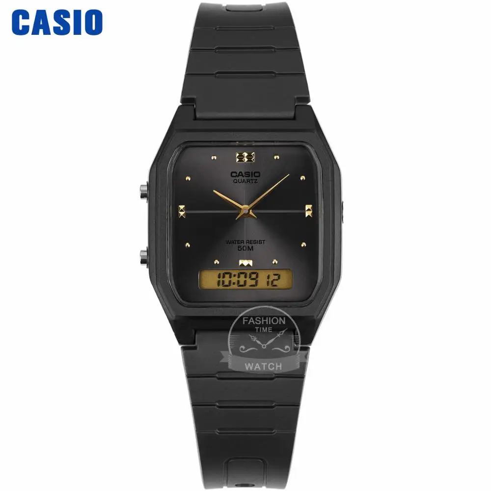 Casio часы золотые часы мужчины лучший бренд класса люкс двойной дисплей водонепроницаемые кварцевые цифровые мужские часы спортивные военные наручные часы relogio masculino reloj hombre erkek kol saati montre homme - Цвет: AW48HE8A