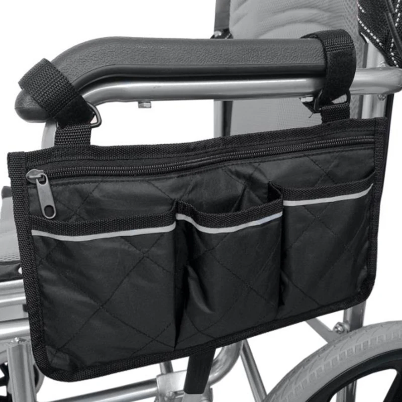 Rollator Walker Bags Electric Scooter Wheelchair Side Pouch Storage Bag