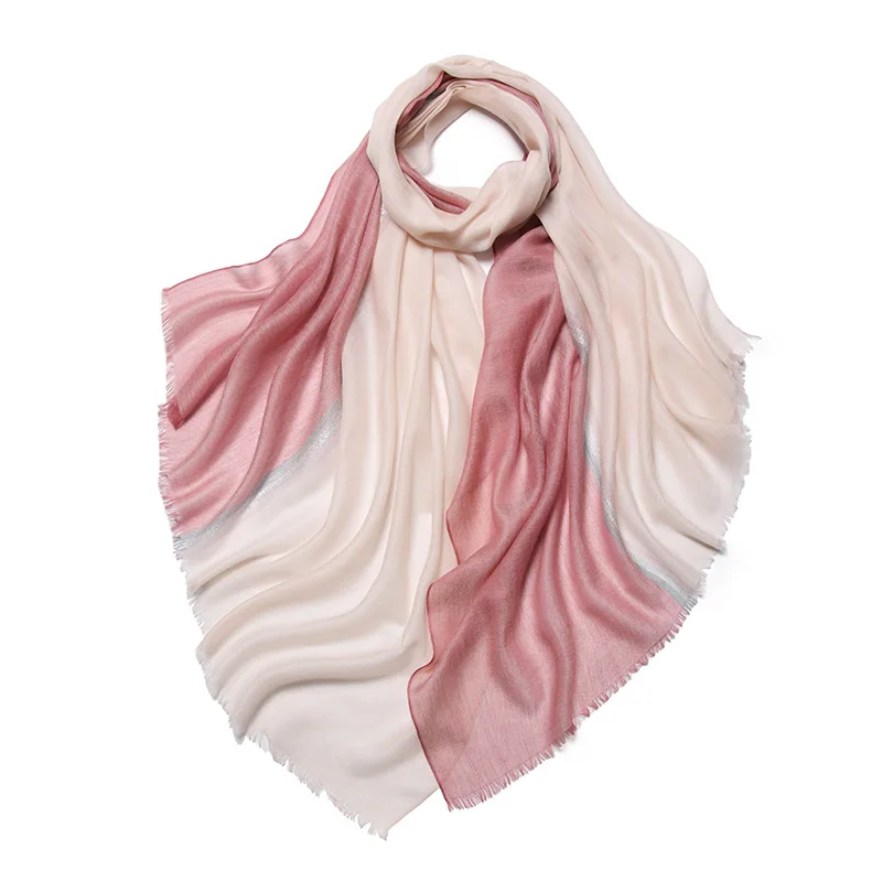Naizaiga Cashmere 200s thin summer Air conditioning keep warm shawl luxury bling SOLID pashmina,JYFZ110 - Цвет: 02