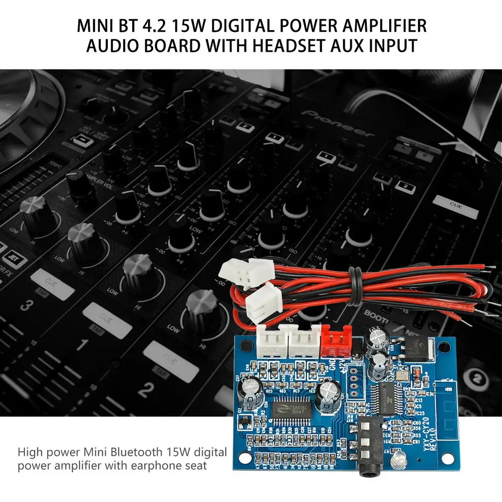 Мини BT 4,2 15 Вт цифровой усилитель мощности аудио Плата с гарнитурой AUX вход