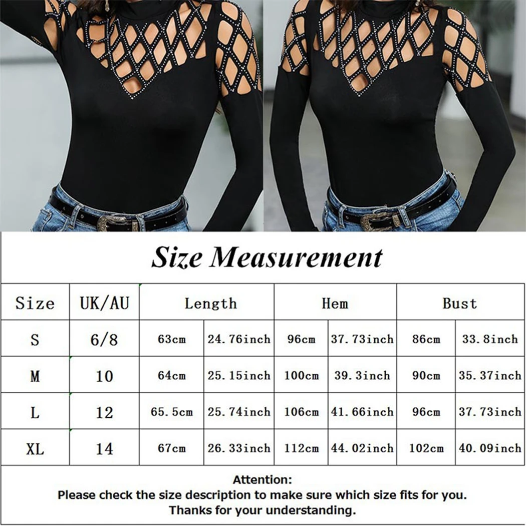 Повседневная тонкая футболка со стоячим воротником Женская Сетчатая стразами