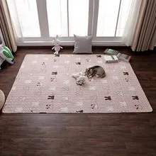 Хлопковый детский коврик для ползания, Нескользящие Детские игровые коврики, детский игровой коврик для сна, мультяшный коврик для гостиной, ковер для дома, домашний декор