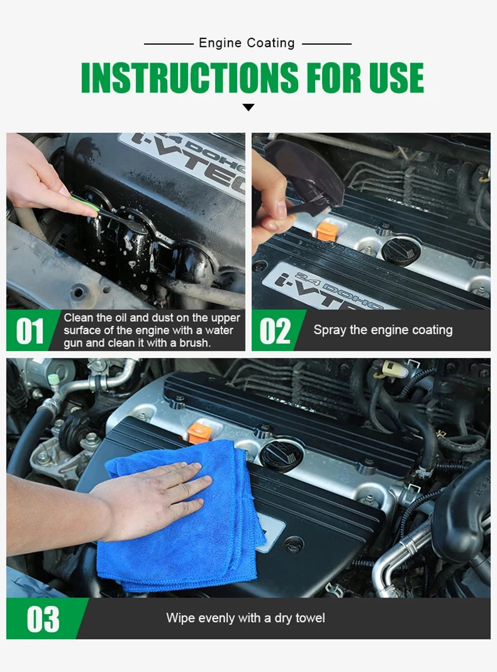 Car Engine Compartment Cleaner Stains Removes Heavy Oil Auto Motor Polish Ceramic Coating Refresh Care Spray Protective Shine