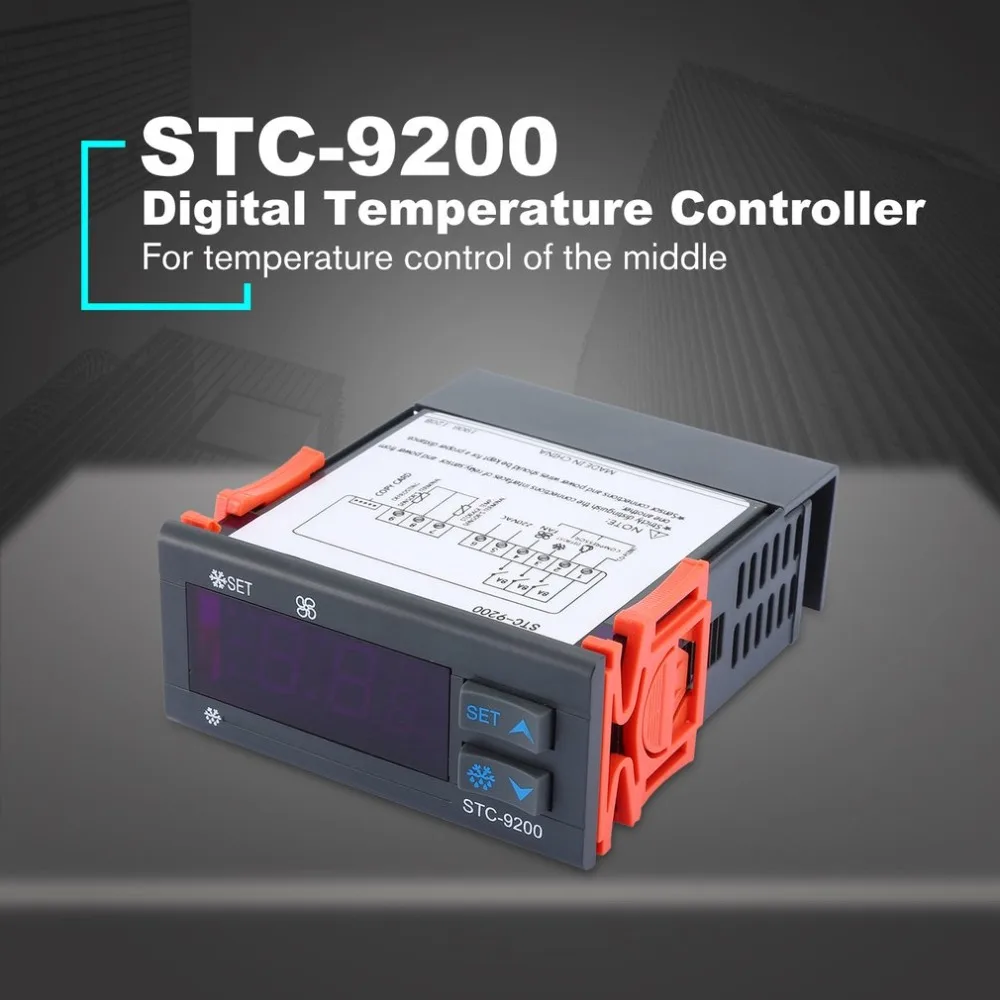 STC-9200 цифровой регулятор температуры Термостат Регулятор Терморегулятор с функцией холодильного размораживания звуковой сигнал вентилятора
