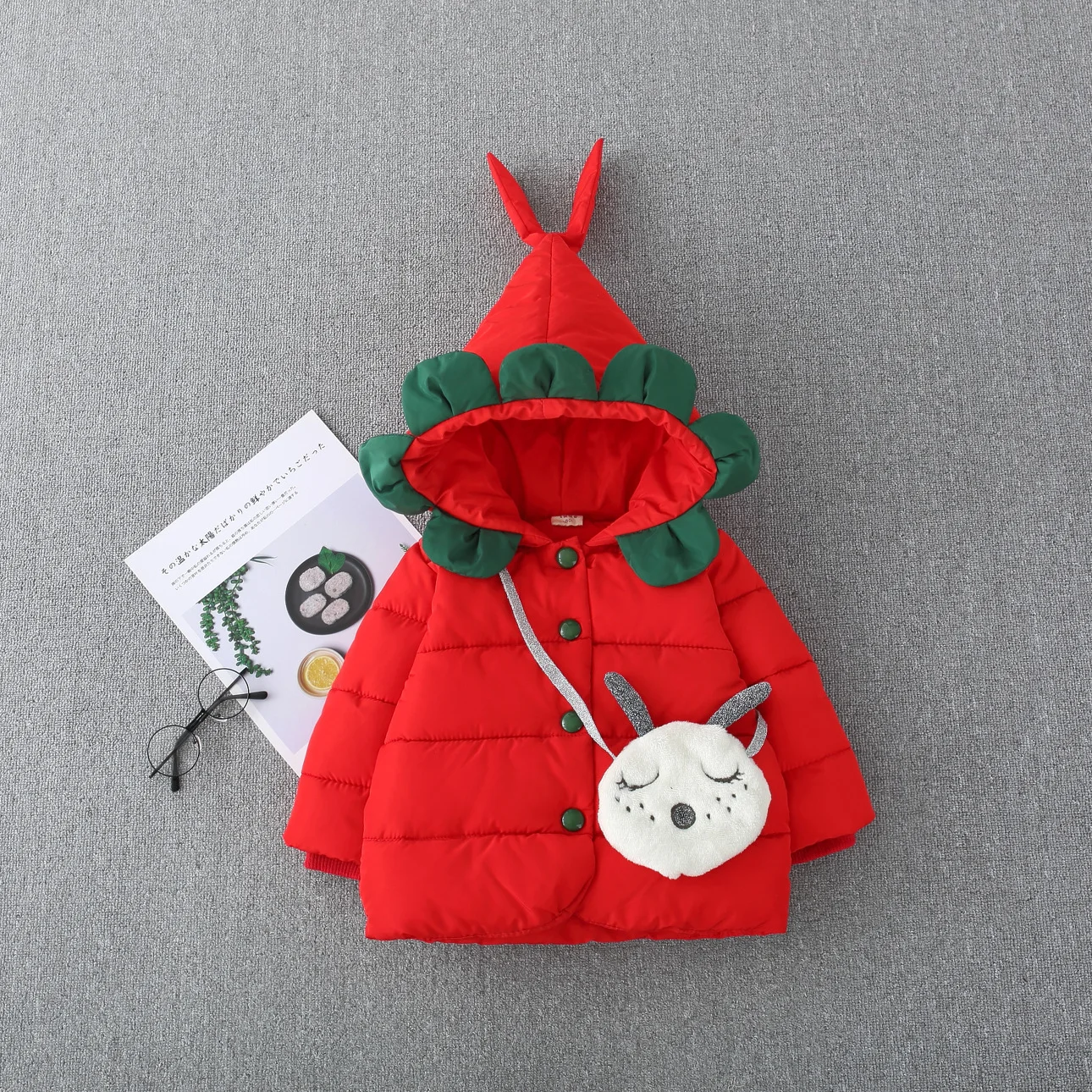Winter New Style Cotton-padded Jacket Korean-style Girls Petal Hand Cotton of Cotton-padded Jacket Candy-Colored Cotton-pad