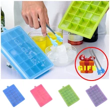 5 цветов 24 Сетки силиконовый кубик льда с крышкой лоток для ледяных кубиков льда небольшой инструмент для резки фруктов льдогенератор для кубиков льда делая экологически чистые