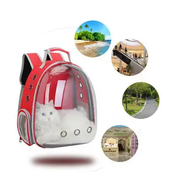 

LanLan Transparent Space Capsule Shoulders Bag with Breathable Holes for Pet Outdoor Backpack Cage
