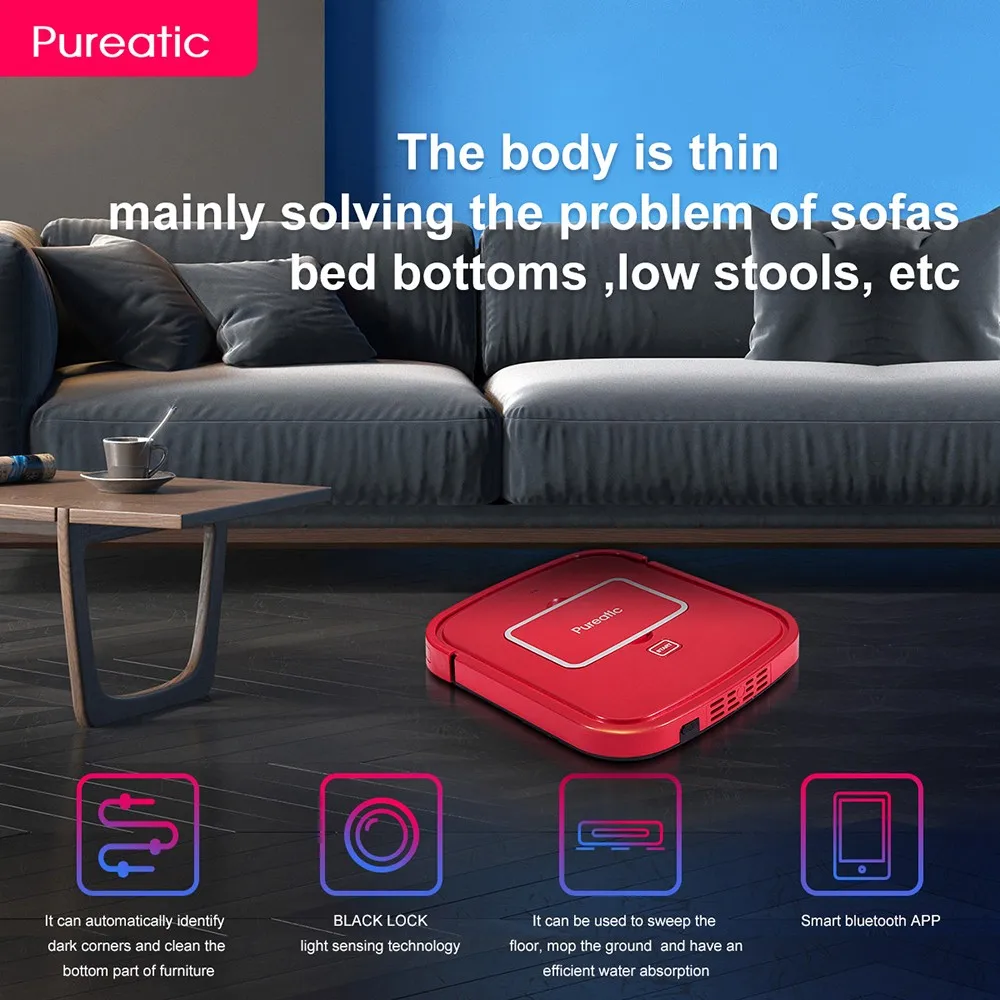 Pureatic V101 пылесос для дома автоматический для уборки пыли стерилизовать умный планируемый мобильный приложение дистанционное управление для дома