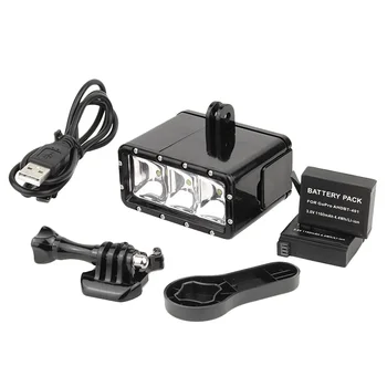 

Waterproof Dual Battery Fill Light for GoPro Diving Light Action Camera