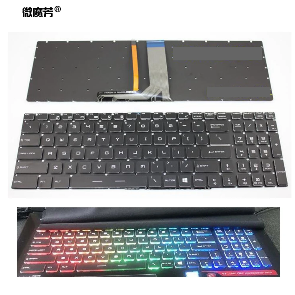  New English Crystal RGB backlit colorful Keyboard for MSI GT62 GT72 GE62 GE72 GS60 GS70 GL62 GL72 G