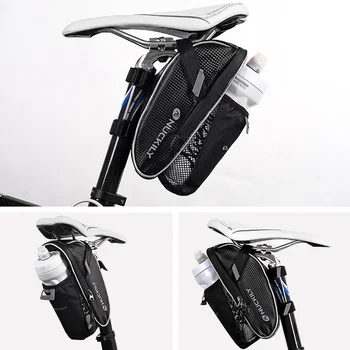

Waterproof Bicycle Bag Rear Seat Saddle Bag Black Reflective Rain-proof