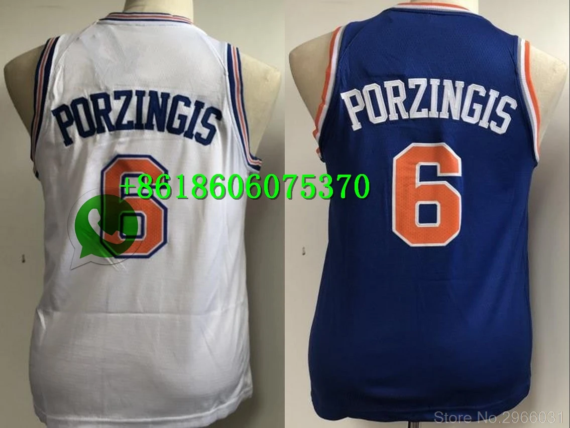 А+++ качество Молодежный#6 Кристапс Порзингис Джерси Нью-Йорк