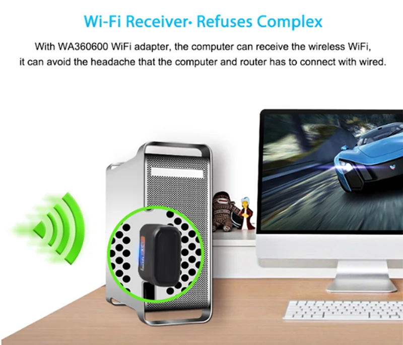 Беспроводной USB Wifi адаптер AC 600 Мбит/с Wi fi 2 4G 5G сетевая карта антенна приемник Lan