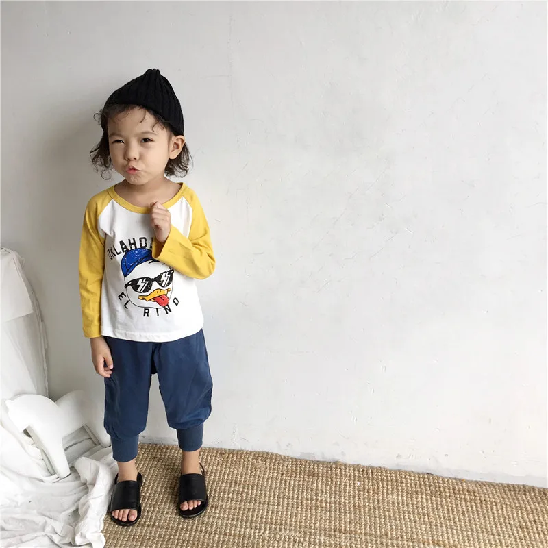 Tao. catkids/ г. Осенняя одежда Новые товары, вязаные штаны-шаровары для мальчиков и девочек универсальные детские брюки 5 цветов
