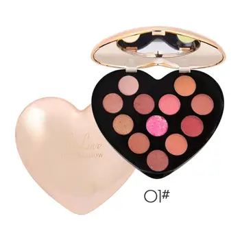 

12-color Heart Shape Eyeshadow Palette Waterproof Smudge-proof Colorfast Shimmer Matte Eye Shadow Palette