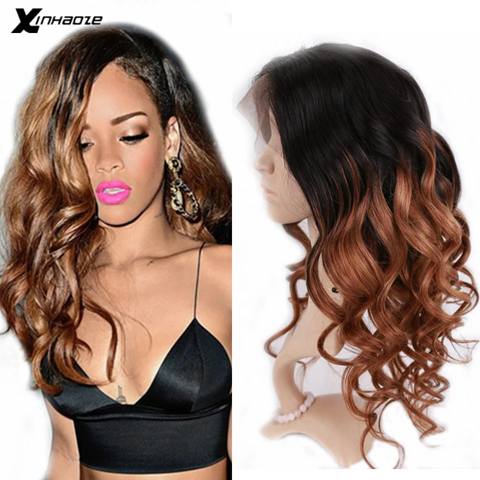 

Wavy 13x6 Lace Front Human Hair Wigs Ombre #1bT30 Color Lace Front Wig With Baby Hair Remy Hair Natural Hairline For Women
