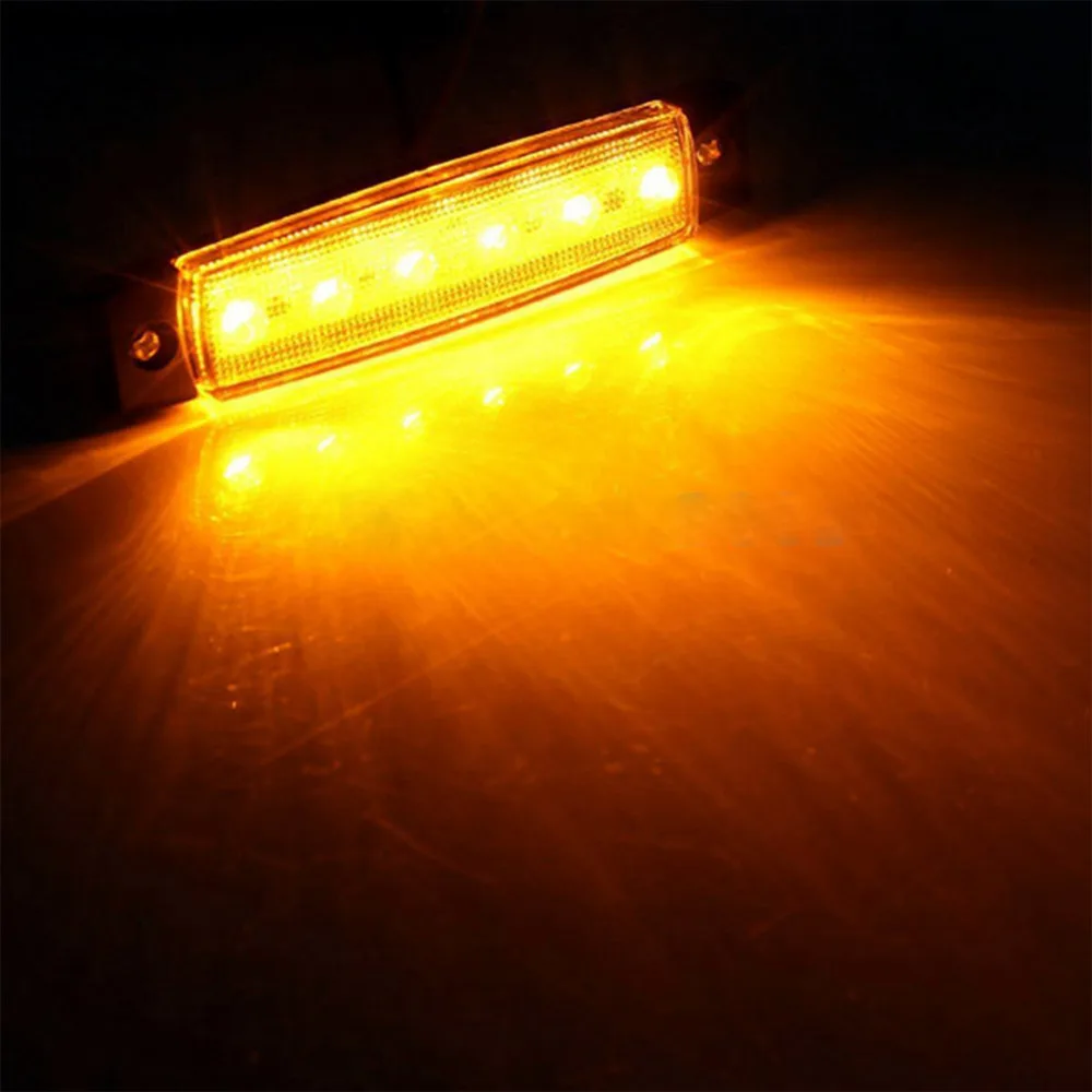 10x24 В 6SMD светодиодные фары для грузовиков маркер светильник автомобильный Автобус Грузовик боковой маркер индикатор прицеп светильник задний боковой светильник внешний светильник