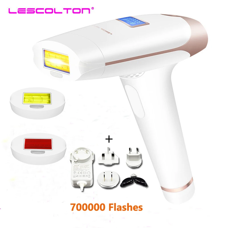 700000 Pulses Lescolton 2 в 1 IPL лазерная эпиляция машина для удаления волос Parmanent удаление волос подмышка бикини триммер электрический Depilador лазер - Цвет: 700000 Pulses