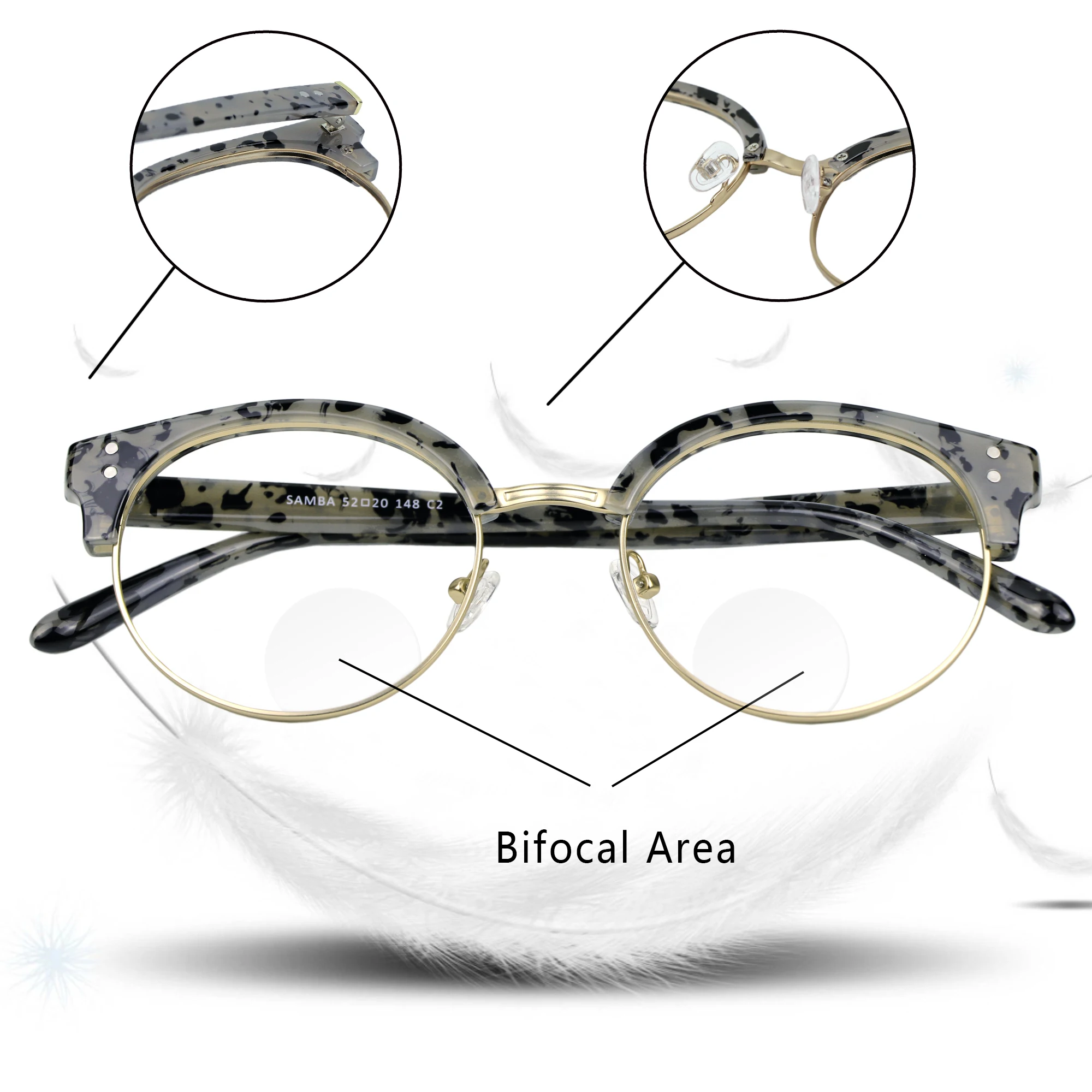 Wanxin Unbreakable Reading Glasses, Bifocal Glasses,Photochromic Dark Grey Sunglasses