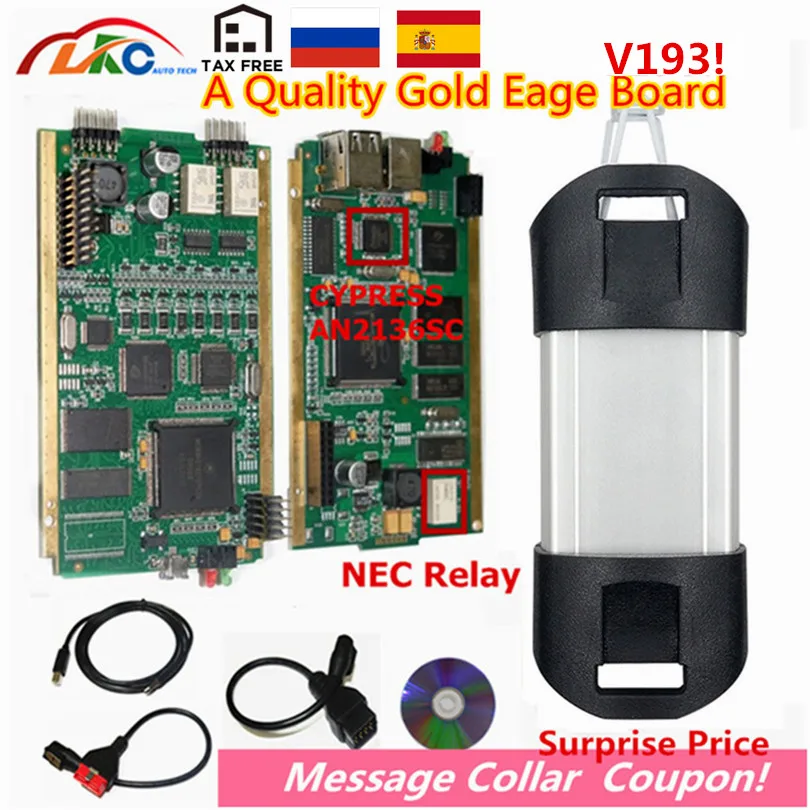 Cena 2019 Can Clip z CYPRESS AN2135SC 2136SC pełny chip V193 złota płytka drukowana Auto A + interfejs diagnostyczny OBD2