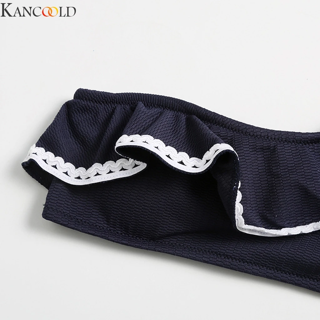 KANCOOLD, Boho, на одно плечо, бикини, женский купальник, из двух частей, с принтом, сексуальный раздельный купальник бикини, пляжная одежда, biquinis feminino