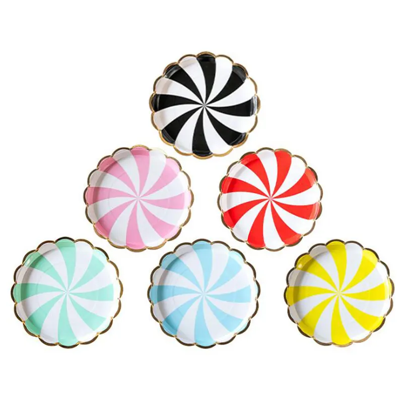 18PCS Новинка; 10 шт. вращать Конфеты Тематические бумажные стаканчики тарелки для 10 для детей в день рождения/для рождественской вечеринки Свадебные украшения Поставки - Цвет: 18PCS