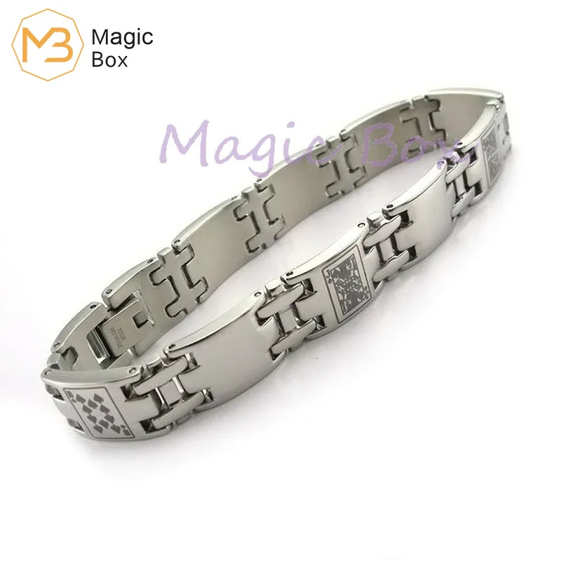 Браслет из нержавеющей стали, стальной браслет на заказ с игральными картами, браслет, магнитный персонализированный браслет для женщин, ювелирное изделие