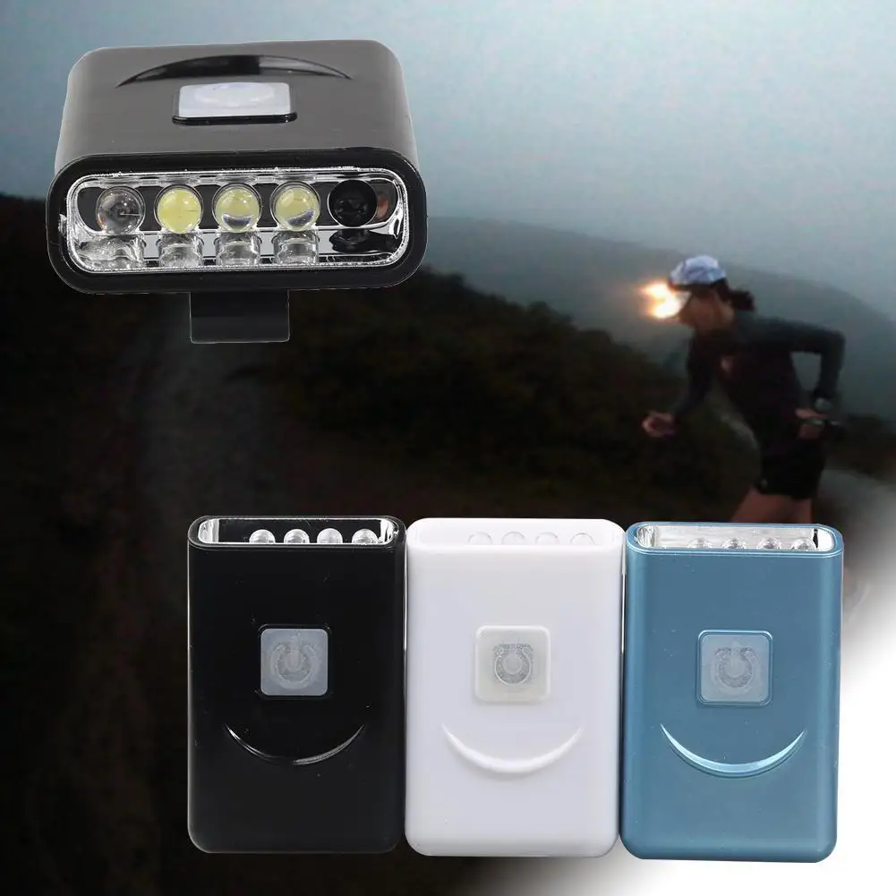 Перезаряжаемый 5LED с яркими полями светильник голова Кепка шапка лампа USB