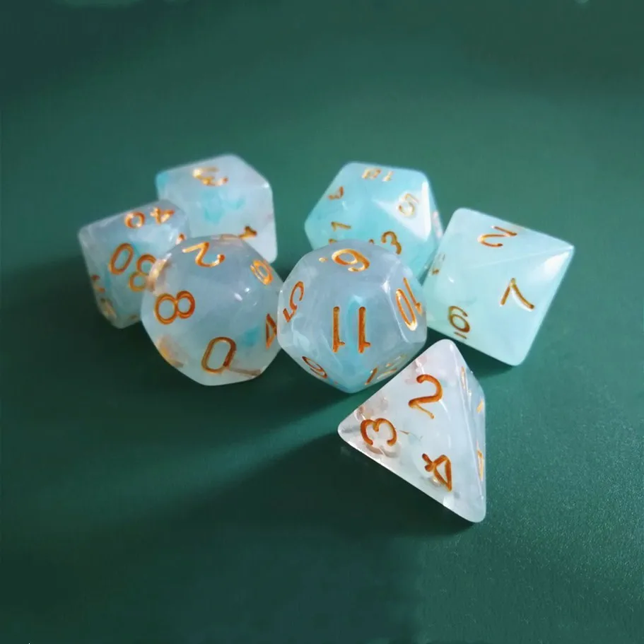 7 шт./компл. 17 цветов многогранные игральные кости d & d4 d6 d8 d10 % d12 d20 полигедрические