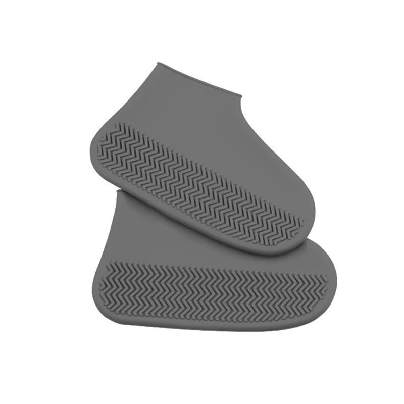 Многоразовые водонепроницаемые непромокаемые чехлы для обуви силиконовые моющиеся износостойкие Чехлы для обуви резиновые сапоги для взрослых детей - Цвет: Grey