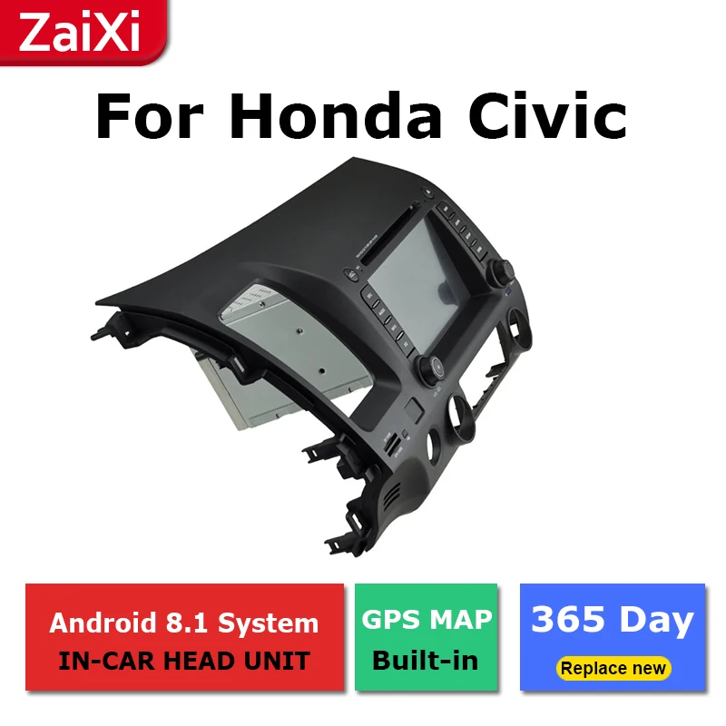 Excellent ZaiXi android car dvd gps multimedia player For  Honda Civic 2006~2011 car dvd navigation radio video audio player 1