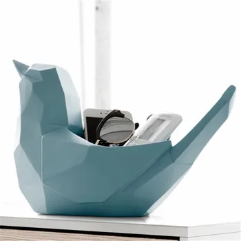 

Resin Bird Statue Mobile Phone Tools Control Storage Box For Tabletop Home Decor Make Up Organizer Cell Phone Holder Desk WM9