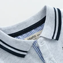 В Корейском стиле; сезон лето-стиль, из вельвета, для мальчика Детская Удобная футболка-поло футболка с короткими рукавами однотонный верх магазин агент