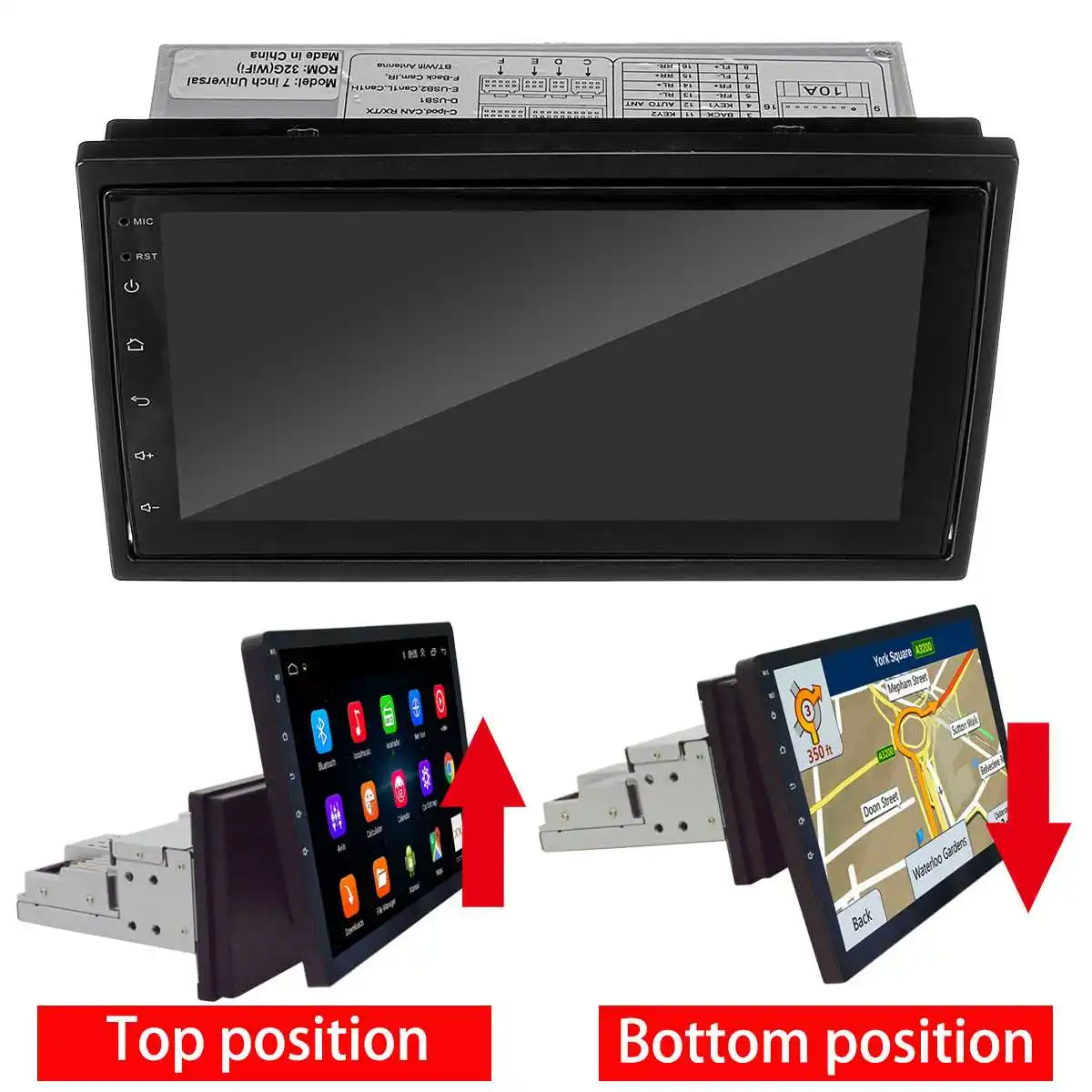 US $104.22 Car Stereo Audio Radio Bluetooth 1Din 7 Touch Screen HD Monitor MP5 Player Navigation AllInOne Machine Android 81 16G Memory