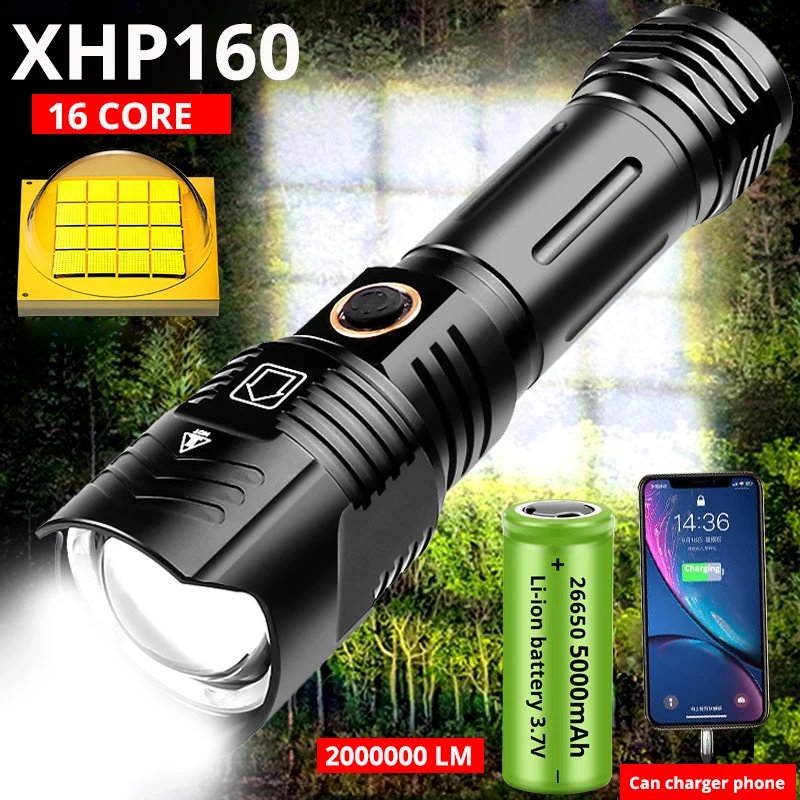 Super hellLED Searchlight Handheld Taschenlampe Portable Spotlight Akku mit USB 