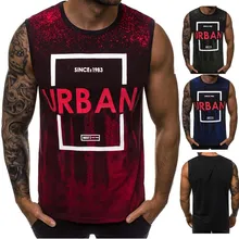 Летний жилет для бега с 3d принтом, камуфляжная Беговая футболка с буквенным принтом для мужчин без рукавов, для тренажерного зала, футболка для мужчин