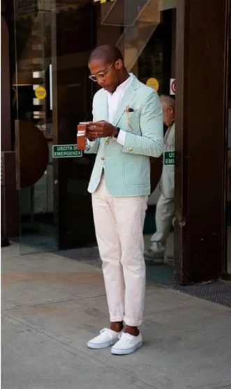 Ivory Pants Casual Men Suits 
