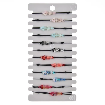 

12pcs/lot Colorful Acrylic Acetate Turtle Animal Braided ElasticLove Heart Butterfly Bracelet for Women Girls Cuff Jewelry