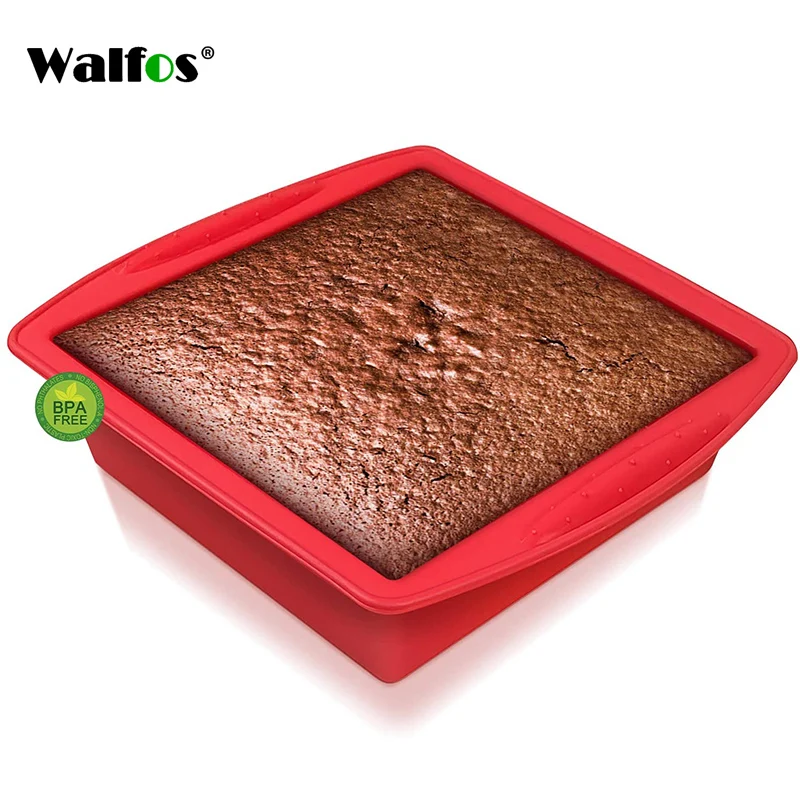 

WALFOS Food Grade Brownie Pan Non-Stick Square Silicone Cake Mold Cake Pan Baking Pans Mould Bread Mold Bakeware DIY Cake Tools